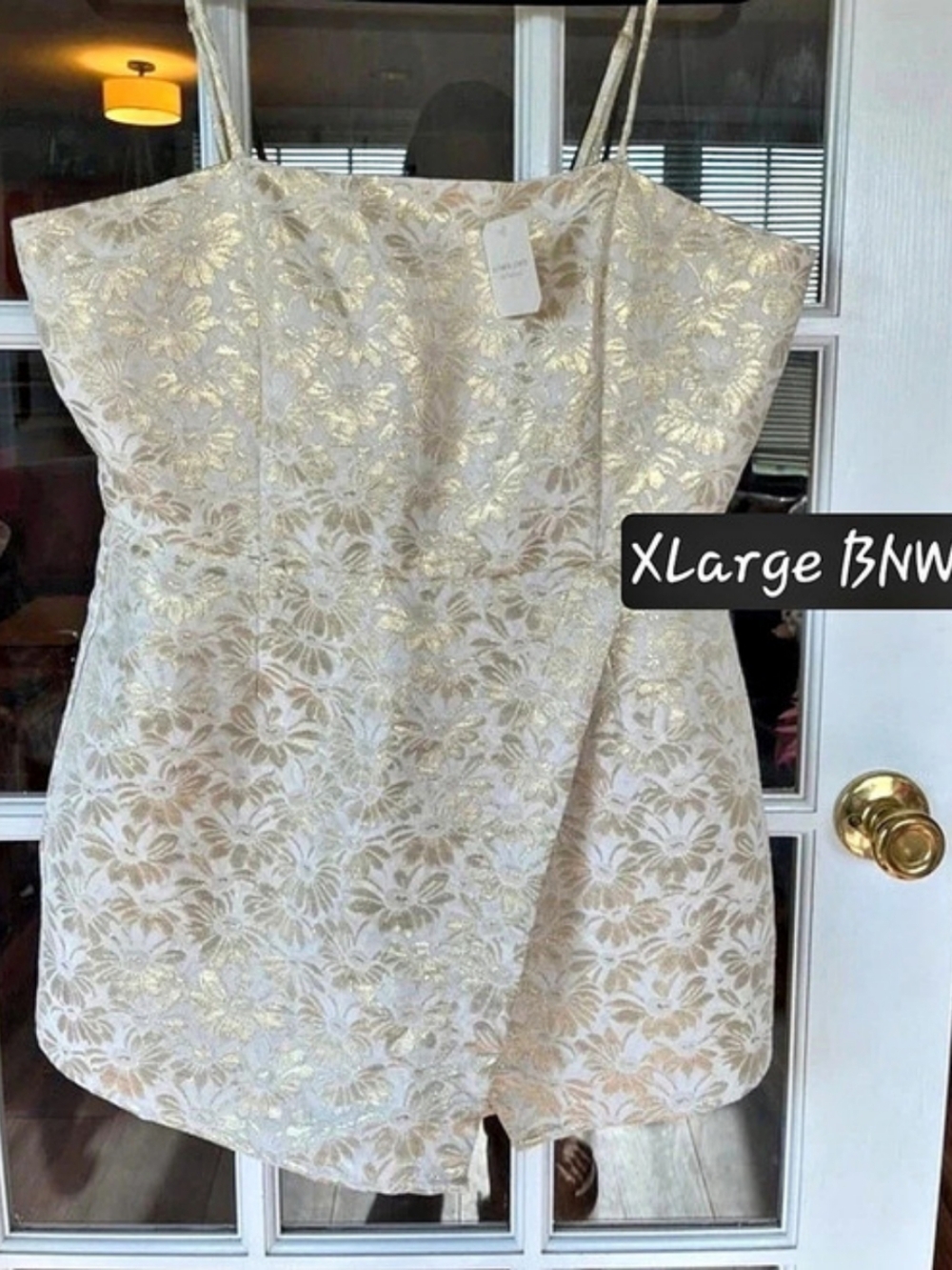 Altar'd State Ivory Gold Floral Romper XL NWT $79.95